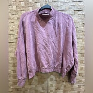 Revolve NSF Mauve Textured Sweatshirt Waist Length Size M Well Worn